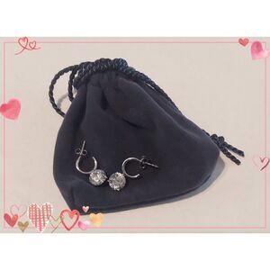 NEW~DIAMONIQUE 4 Ct. Petite Hoop Dangle Earrings~925 Sterling Silver